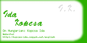 ida kopcsa business card